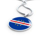 Cape Verde Flag Necklace Cape Verde Flag Stainless Steel or 18k Gold 18-22" - Express Your Love Gifts
