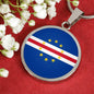 Cape Verde Flag Necklace Cape Verde Flag Stainless Steel or 18k Gold 18-22" - Express Your Love Gifts