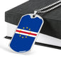 Cape Verde Flag Necklace Cape Verde Flag Stainless Steel or 18k Gold Dog Tag 24" - Express Your Love Gifts