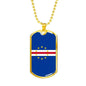 Cape Verde Flag Necklace Cape Verde Flag Stainless Steel or 18k Gold Dog Tag 24" - Express Your Love Gifts