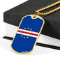 Cape Verde Flag Necklace Cape Verde Flag Stainless Steel or 18k Gold Dog Tag 24" - Express Your Love Gifts