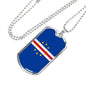 Cape Verde Flag Necklace Cape Verde Flag Stainless Steel or 18k Gold Dog Tag 24" - Express Your Love Gifts