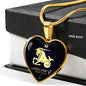 Capricorn Sign Zodiac Stainless Steel Necklace 18k Gold Heart Pendant 18-22"-Express Your Love Gifts