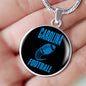 Carolina Circle Pendant Football Fan Necklace Stainless Steel or 18k Gold 18-22" - Express Your Love Gifts