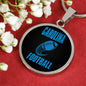 Carolina Circle Pendant Football Fan Necklace Stainless Steel or 18k Gold 18-22" - Express Your Love Gifts