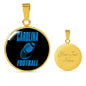 Carolina Circle Pendant Football Fan Necklace Stainless Steel or 18k Gold 18-22" - Express Your Love Gifts