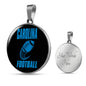 Carolina Circle Pendant Football Fan Necklace Stainless Steel or 18k Gold 18-22" - Express Your Love Gifts