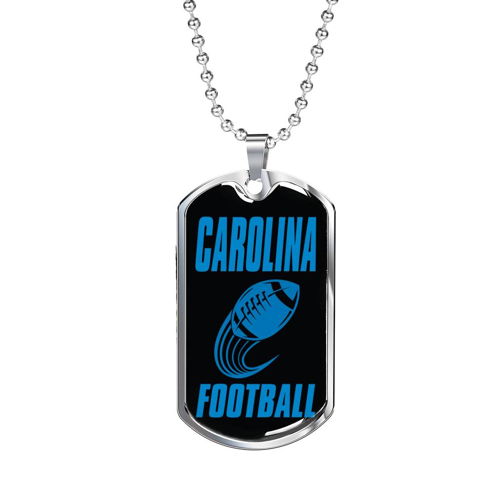 Carolina Fan Necklace Dog Tag Stainless Steel or 18k Gold 24" Chain - Express Your Love Gifts