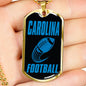 Carolina Fan Necklace Dog Tag Stainless Steel or 18k Gold 24" Chain - Express Your Love Gifts
