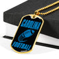 Carolina Fan Necklace Dog Tag Stainless Steel or 18k Gold 24" Chain - Express Your Love Gifts