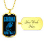 Carolina Fan Necklace Dog Tag Stainless Steel or 18k Gold 24" Chain - Express Your Love Gifts