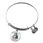 Catholic Saint Agatha Circle Bangle Bracelet Stainless Steel or 18k Gold" - Express Your Love Gifts