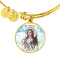 Catholic Saint Agatha Circle Bangle Bracelet Stainless Steel or 18k Gold" - Express Your Love Gifts