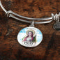 Catholic Saint Agatha Circle Bangle Bracelet Stainless Steel or 18k Gold" - Express Your Love Gifts