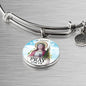 Catholic Saint Agatha Circle Bangle Bracelet Stainless Steel or 18k Gold" - Express Your Love Gifts