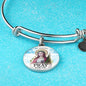 Catholic Saint Agatha Circle Bangle Bracelet Stainless Steel or 18k Gold" - Express Your Love Gifts