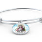 Catholic Saint Agatha Circle Bangle Bracelet Stainless Steel or 18k Gold" - Express Your Love Gifts