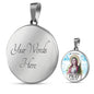 Catholic Saint Agatha Circle Necklace Stainless Steel or 18k Gold 18-22" - Express Your Love Gifts