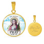 Catholic Saint Agatha Circle Necklace Stainless Steel or 18k Gold 18-22" - Express Your Love Gifts