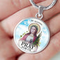 Catholic Saint Agatha Circle Necklace Stainless Steel or 18k Gold 18-22" - Express Your Love Gifts