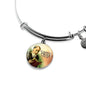 Catholic Saint Benedict Circle Bangle Bracelet Stainless Steel or 18k Gold" - Express Your Love Gifts