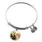 Catholic Saint Benedict Circle Bangle Bracelet Stainless Steel or 18k Gold" - Express Your Love Gifts