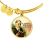 Catholic Saint Benedict Circle Bangle Bracelet Stainless Steel or 18k Gold" - Express Your Love Gifts