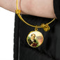 Catholic Saint Benedict Circle Bangle Bracelet Stainless Steel or 18k Gold" - Express Your Love Gifts