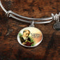 Catholic Saint Benedict Circle Bangle Bracelet Stainless Steel or 18k Gold" - Express Your Love Gifts