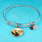 Catholic Saint Benedict Circle Bangle Bracelet Stainless Steel or 18k Gold" - Express Your Love Gifts