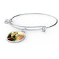 Catholic Saint Benedict Circle Bangle Bracelet Stainless Steel or 18k Gold" - Express Your Love Gifts