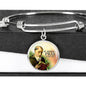 Catholic Saint Benedict Circle Bangle Bracelet Stainless Steel or 18k Gold" - Express Your Love Gifts