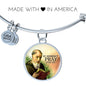 Catholic Saint Benedict Circle Bangle Bracelet Stainless Steel or 18k Gold" - Express Your Love Gifts