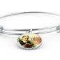 Catholic Saint Benedict Circle Bangle Bracelet Stainless Steel or 18k Gold" - Express Your Love Gifts