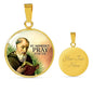 Catholic Saint Benedict Circle Necklace Stainless Steel or 18k Gold 18-22" - Express Your Love Gifts