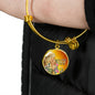 Catholic St. Anne Circle Bangle Bracelet Stainless Steel or 18k Gold" - Express Your Love Gifts