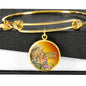 Catholic St. Anne Circle Bangle Bracelet Stainless Steel or 18k Gold" - Express Your Love Gifts