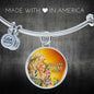 Catholic St. Anne Circle Bangle Bracelet Stainless Steel or 18k Gold" - Express Your Love Gifts
