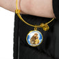 Catholic St. Anthony Circle Bangle Bracelet Stainless Steel or 18k Gold" - Express Your Love Gifts
