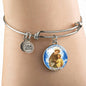 Catholic St. Anthony Circle Bangle Bracelet Stainless Steel or 18k Gold" - Express Your Love Gifts