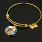 Catholic St. Anthony Circle Bangle Bracelet Stainless Steel or 18k Gold" - Express Your Love Gifts