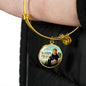 Catholic St. Dominic De Guzman Circle Bangle Bracelet Stainless Steel or 18k Gold" - Express Your Love Gifts