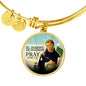 Catholic St. Dominic De Guzman Circle Bangle Bracelet Stainless Steel or 18k Gold" - Express Your Love Gifts