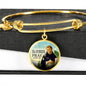Catholic St. Dominic De Guzman Circle Bangle Bracelet Stainless Steel or 18k Gold" - Express Your Love Gifts