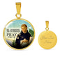 Catholic St. Dominic De Guzman Circle Necklace Stainless Steel or 18k Gold 18-22" - Express Your Love Gifts