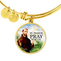 Catholic St. Francis Circle Bangle Bracelet Stainless Steel or 18k Gold" - Express Your Love Gifts