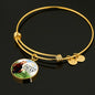 Catholic St. Francis Circle Bangle Bracelet Stainless Steel or 18k Gold" - Express Your Love Gifts
