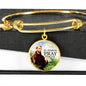 Catholic St. Francis Circle Bangle Bracelet Stainless Steel or 18k Gold" - Express Your Love Gifts