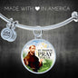 Catholic St. Francis Circle Bangle Bracelet Stainless Steel or 18k Gold" - Express Your Love Gifts