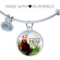 Catholic St. Francis Circle Bangle Bracelet Stainless Steel or 18k Gold" - Express Your Love Gifts